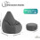 Diverpuff Puff Pera XXL Cinzento com Repousa-pés e Enchimento Incluído para Interior e Exterior 2