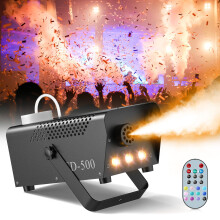 500W 3 RGB LED Smoke Machine Fogger with Wireless Remote Control,Portable Mini Fog Machine,Stage Lighting Effect Smoke Machine for DJ Disco Wedding Pa