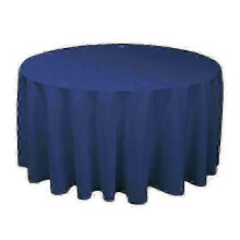 (Diameter 160CM, Navy blue) Mantel redondo de poliéster para fiesta de bodas en blanco, negro, rojo, azul y dorado.