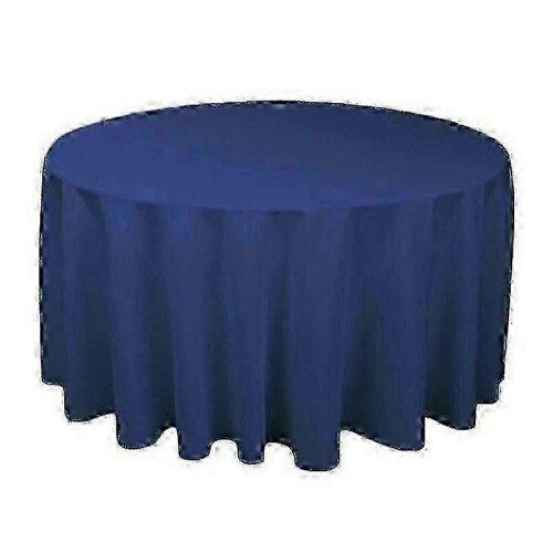 (Diameter 140CM, Navy blue) Rund polyesterduk för bröllopsfest i vit svart röd blå guld
