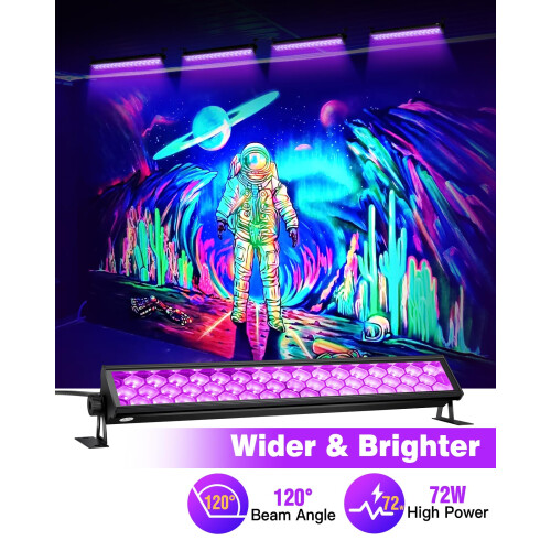 Anpro 72W UV Light,48 LED USB Black Light with Fluorescent Tapes 2