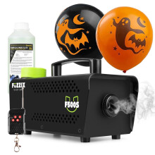Fuzzix F500S Halloween Fog Machine Smoke Effect Kit with Wireless Remote Control, 1L Green Fluid & Balloon for Parties, DJ Events & Home Decorations