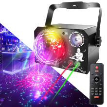Disco Party Light - 4 in 1 Sound Activated DJ Light with Disco Ball Lights Strobe Stage Effect, Parties Lights for Home Birthday Dance Karaoke Show Ba