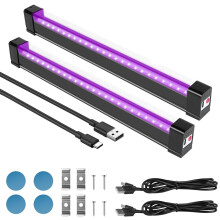 URAQT 2 Pack UV LED Black Light Lamp,10W USB UV Blacklight Tube, 395-400nm Black Light Bar, Light Tube for Halloween Decorations, Party Accessories, R