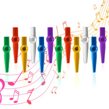 12 Pcs Metal Kazoo, 6 ColorsMusical Instruments Kazoos Multipack Flute Diaphragm for Party Favors Gifts,Good Companion for Guitar, Ukulele, Violin and