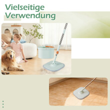 Dweil- en emmerset met waterafscheiding, 360 draaibare kop