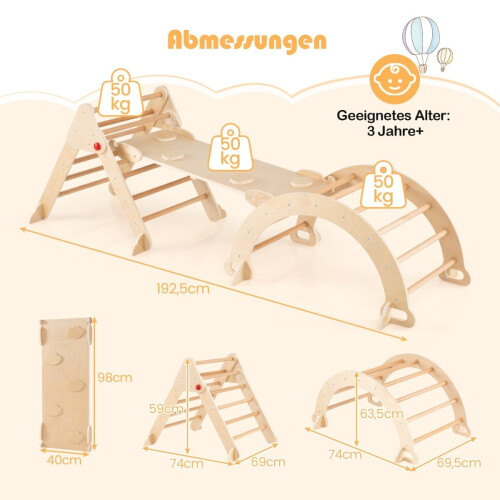Kinderklimset 7-in-1 met glijbaan en hellingbaan