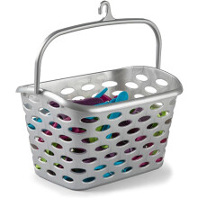 Acan Tradineur, cesta para pinças de roupa, plástico, prateado, 21 x 26 x 15 cm, com asa e gancho