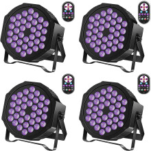 4PCS 72W Blacklight 36 LED UV Stage Light by IR Remote Control and DMX, Black lamp for DJ, Disco, Fluorescent Parties, Body Painting, Glow Effects…