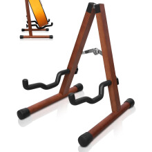 STRICH Wood Guitar Stand, A-Style Folding Acoustic Electric Floor Guitars Stand, Wood Ukulele Holder for Bass, Cello, Mandolin, Banjo (Color Walnut)