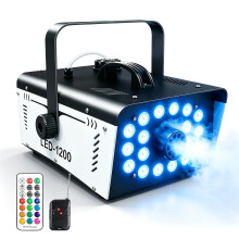 Fog Machine 1200W Smoke Machine with 18 LED Lights, Smoke Machine Halloween with 6000 CFM, 13 Colors & Remote Controls for Party, Stage, Wedding, Outd