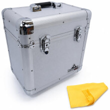 Gorilla LP60 12" LP Vinyl Record DJ Equipment Storage Carry Case Box Holds 60 Records (3 Colours Available) (Silver)