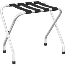 vidaXL suporte para malas, preto e prateado, 56x40x49 cm, aço e nylon