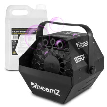 Beamz B500 DJ Bubble Machine with High-Output UV-Active Liquid 5L - Powerful Bubble Blower Creating Glowing UV Bubbles for Parties, Events and Perform