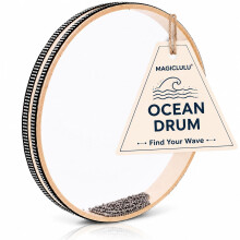 Ocean Drum Sensory, 12-inch Double-Sided Rain Drum - Sea Wave Bead Instrument with Hardwood Shell Steel Balls for Sound Healing Wooden Musical Instrum