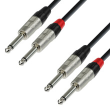 Adam Hall 4 Star Series 1.5m Rean 2x 6.3mm Jack Mono to 2x 6.3mm Jack Mono Audio Cable