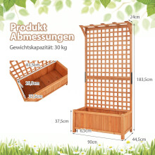 Houten plantenbak met klimrek en drainagegaten