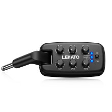 LEKATO Guitar Headphone Amp, Portable Plug-in Practice Amp for Electric Guitar & Bass, 9 Amp Models & 6 Effects, Bluetooth 5.0, 180Rotatable Plug, O
