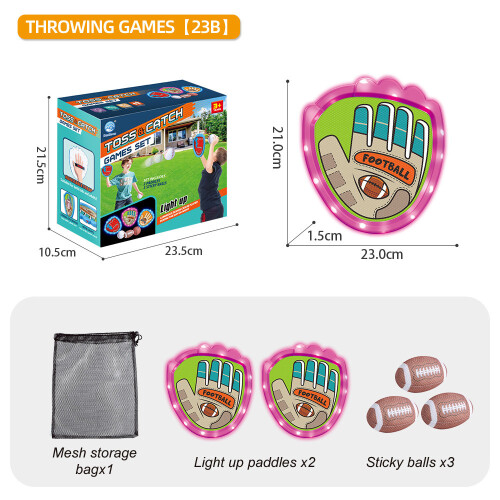 (Oval Light 3)Camping Game Soft Light Up Target Ball Set For Kid Outdoor Play Interactive Gift