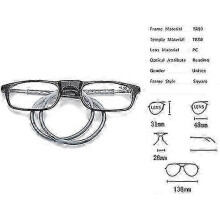 (3.5x, Black and Gray) Magnetische nekbril, draagbare opvouwbare TR90 leesbril voor mannen en vrouwen