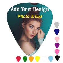Personalised Photo Guitar Picks 12-pack, Customised Plectrum with Your Own Design Picture Logo Name Text Words Letters Printed, Gift for Guitar Player