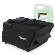 beamz ICE1400 Low Fog Machine Package with DMX Control, Timer and 5L Eco Low Fog Fluid – Complete Ground Fog System for Events, Parties, Stage, Wedd