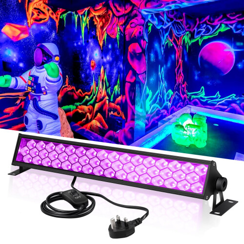 Anpro 72W UV Light,48 LED USB Black Light with Fluorescent Tapes