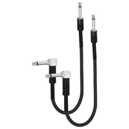 sourcing map Guitar Patch Cables 22" Pedal Board Cord Black 2Pcs