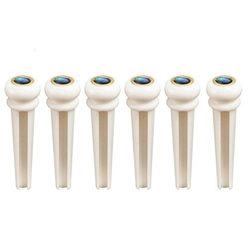 Acoustic Guitar String End Bone Nut Bridge Saddle Abalone Pins Replacements Set (Only 6pcs Pins) 1