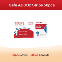Sinocare Safe Accu2 bloedglucosemeter, set van 50 teststrips en lancetten