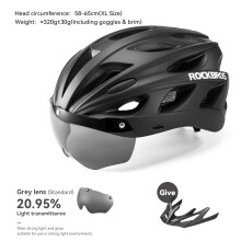 ROCKBROS fietshelm, XL (58-65cm), lichtgewicht met bril, voor MTB en wegfietsen