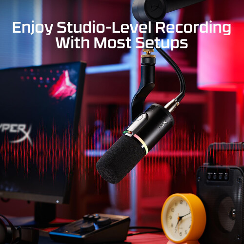 HyperX HyperX FlipCast Streaming XLR/USB Dynamic Microphone | For PC, MacOS, PlayStation, Nintendo Switch | Broadcast Quality | USB | XLR | Universal Mount | 2