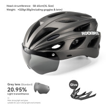 ROCKBROS Fietshelm, XL (58-65cm), Lichtgewicht met Bril, MTB en Wegfiets