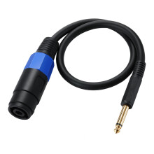 ZRUIDA 6.35mm to Speakon Cable 1/4 Mono Speaker Cable - 50cm Speakon to 1/4 TS Plug Audio Adapter for DJ/PA Speaker (Speakon Female to 1/4 Male straig
