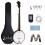 Mulucky 5 String Banjo, Full Size with 24 Brackets, Open Back, Geared 5th Tuner, Beginner Kit Included, MB1107 1
