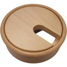 Gedotec Passa-cabos Redondo Ø 80 mm, Madeira de Ácer Lacada, Liso, 1 Peça, para Bancada ou Escritório