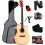 Pyle Cutaway Acoustic Guitar, Full Size, Steel String Starter Kit, Natural 1