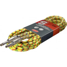 Stagg SGC6VT YL 6m S Series Vintage Tweed Instrument Cable - Yellow