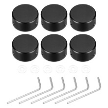 sourcing map 6 Pcs Footswitch Toppers 3/8" for Guitar Black