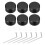 sourcing map 6 Pcs Footswitch Toppers 3/8" for Guitar Black 1
