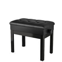 Clevich Piano Stool,Height Adjustable Bench with Storage, Heavy Duty PU Leather Keyboard Bench,Multi-Purpose Dressing Table Stool (Black, 150kg Capaci