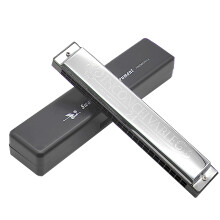 adiya Swan Harmonica 24 Hole Polyphonic, Key of D, Bronze, Modern, Professional Tremolo, Beginner to Adult, Includes Case & Manual