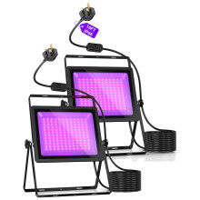 AIRAS LED Blacklight Floodlight 150W, 395nm UV Light IP66 Waterproof, with 5m Power Cord & Waterproof Switch, Adjustable Stand & Carrying Handle, for
