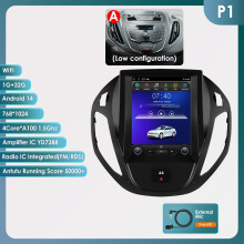 Hizpo autoradio, 2din multimedia scherm met 1G RAM en 32G opslag, Android Auto en CarPlay voor Ford