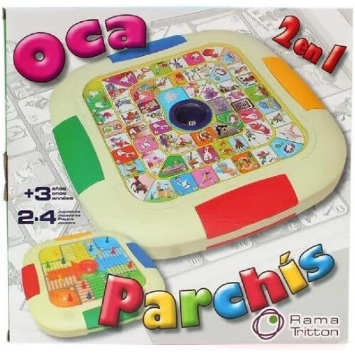 Jogo de Parchis-oca automático para 4 jogadores, 2 em 1