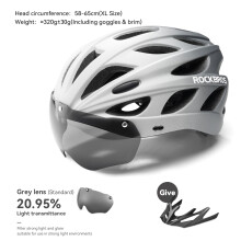 ROCKBROS fietshelm, lichtgewicht, geïntegreerde bril, XL (58-65cm), voor MTB en wegfietsen
