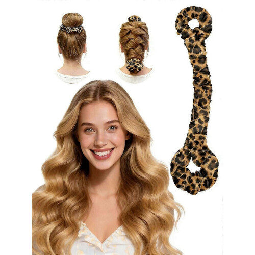 (Leopard print) Πολυλειτουργικό σατέν άθερμο ψαλίδι μαλλιών και δεματικό