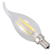 (E12,4w,12.5*3.5cm) Ściemnialna żarówka LED E12 2W COB Edison z żarnikiem w kształcie płomienia świecy, 10*3,5 cm