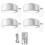 (4pcs, white) Ασύρματο φωτιστικό τοίχου με τηλεχειριστήριο, ρυθμιζόμεν 1