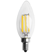 (E12,6w,10 x 3.5cm) Ściemnialna żarówka LED E12 2W COB Edison z żarnikiem w kształcie płomienia świecy, 10*3,5 cm